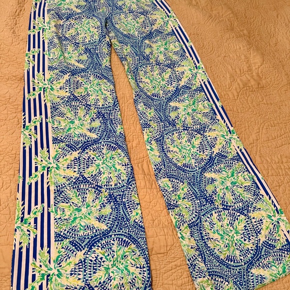 Lilly Pulitzer Bal Harbour Palazzo Pants Bennet Blue Tropic  Size Small - Picture 3 of 8